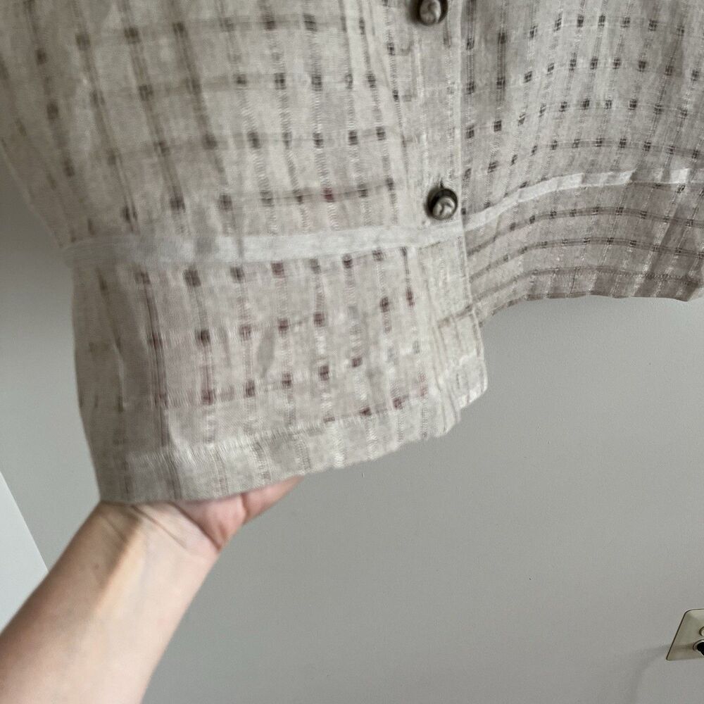 NWT David Dart Linen Top size XL Beige - Picture 9 of 12